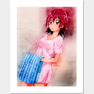 Aida Mana Anime Watercolor Posters and Art